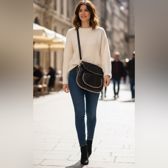 Sabina New York Black genuine Leather Crossbody/Messenger Bag NWT - Picture 16 of 16